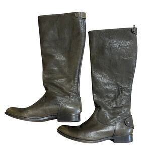 Frye Women's Melissa Button  Tall Distressed Leather Boot' s Size‎ 10B